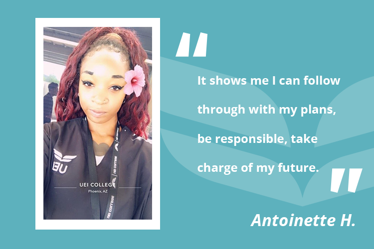 Antoinette Harris graphic female-uei-college-graduate