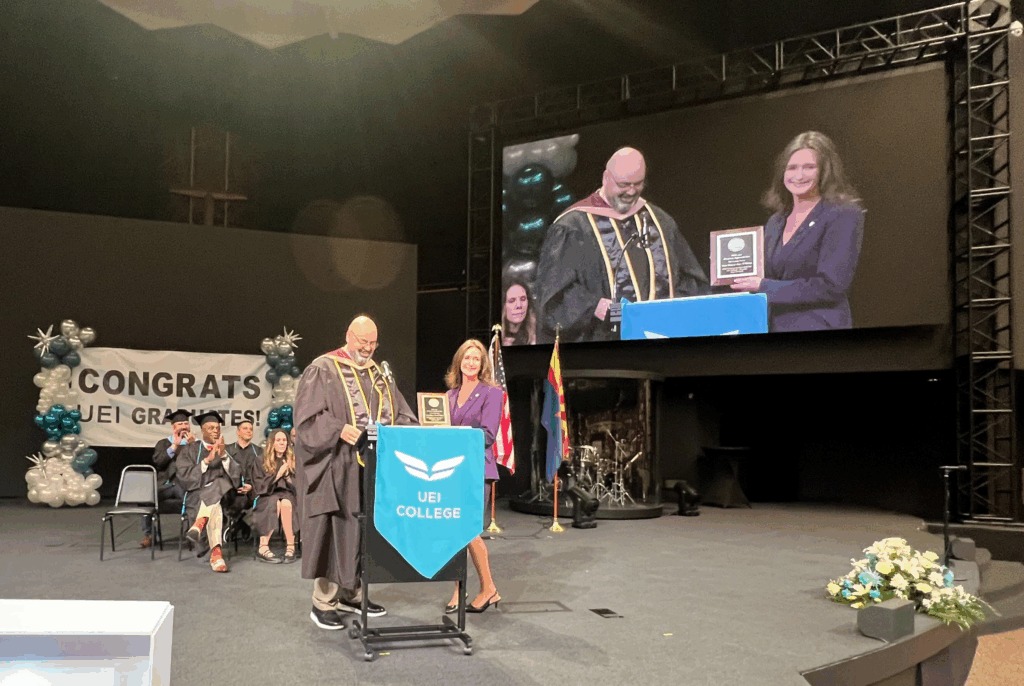 Phoenix Vice Mayor Ann O’Brien inspired UEI College graduates with an inspirational message for the Class of 2025