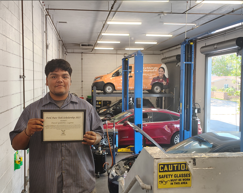 Driven by a passion to help his community, David turned his love of cars into a purpose and earning a Ford Auto Tech Scholarship