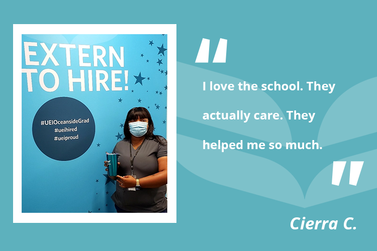 Cierra thrived in the Medical Assistant program at UEI College