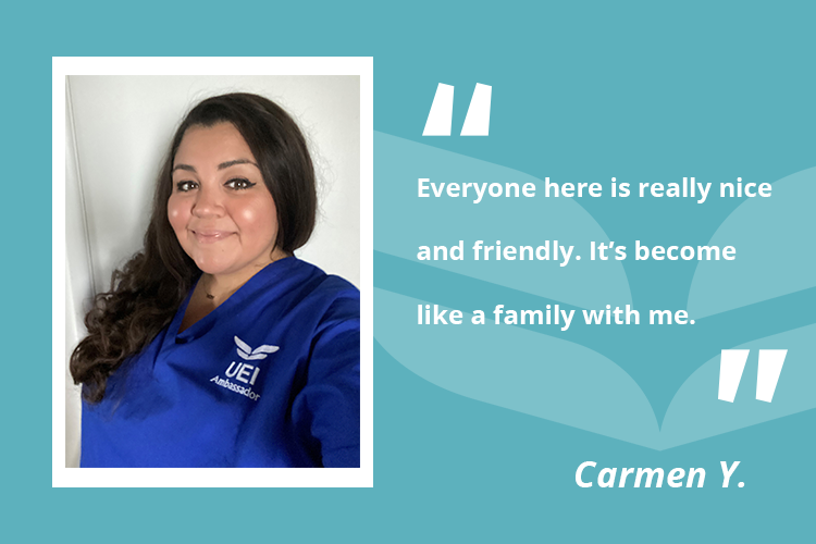 Carmen turned the sorrow of losing her mother at a young age into motivation for pursuing education at UEI College in Encino.