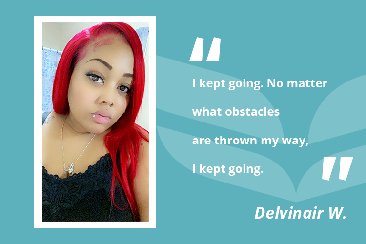 Delvinair says the strong support from instructors and staff at UEI Morrow helped her achieve her educational goals and a new career