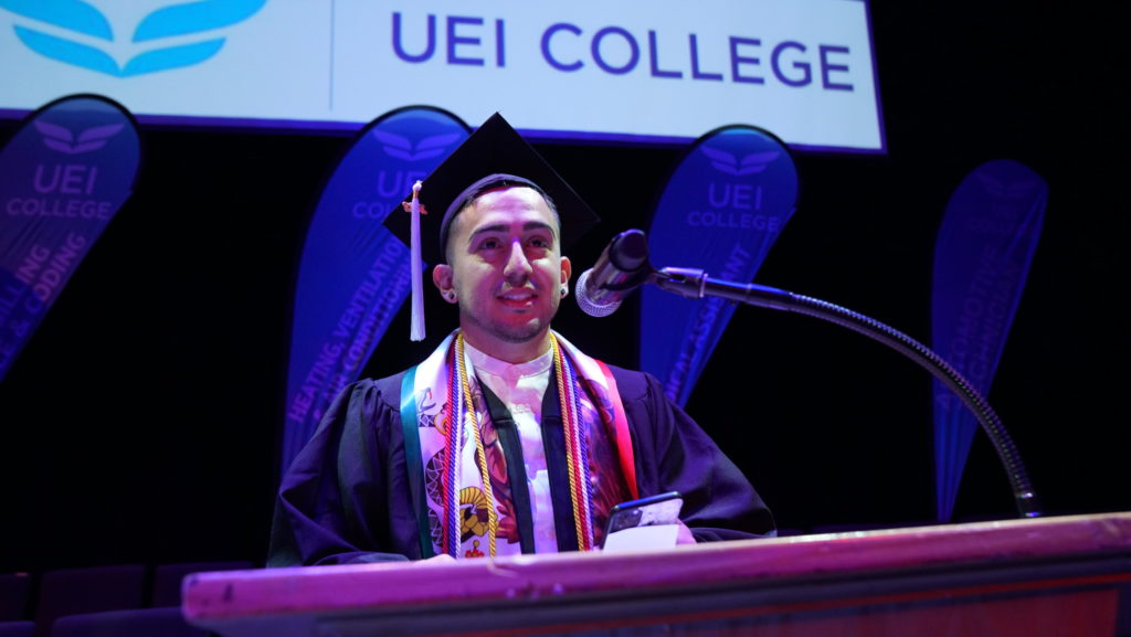 Roger was the class Valedictorian at UEI College in Garden Grove and shared his motivation for pursuing a career in health care