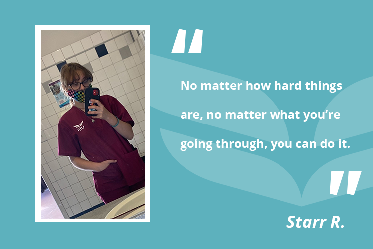 It was challenging to work full time and attend UEI's Medical Assistant program, but Starr showed the determination needed to see it through